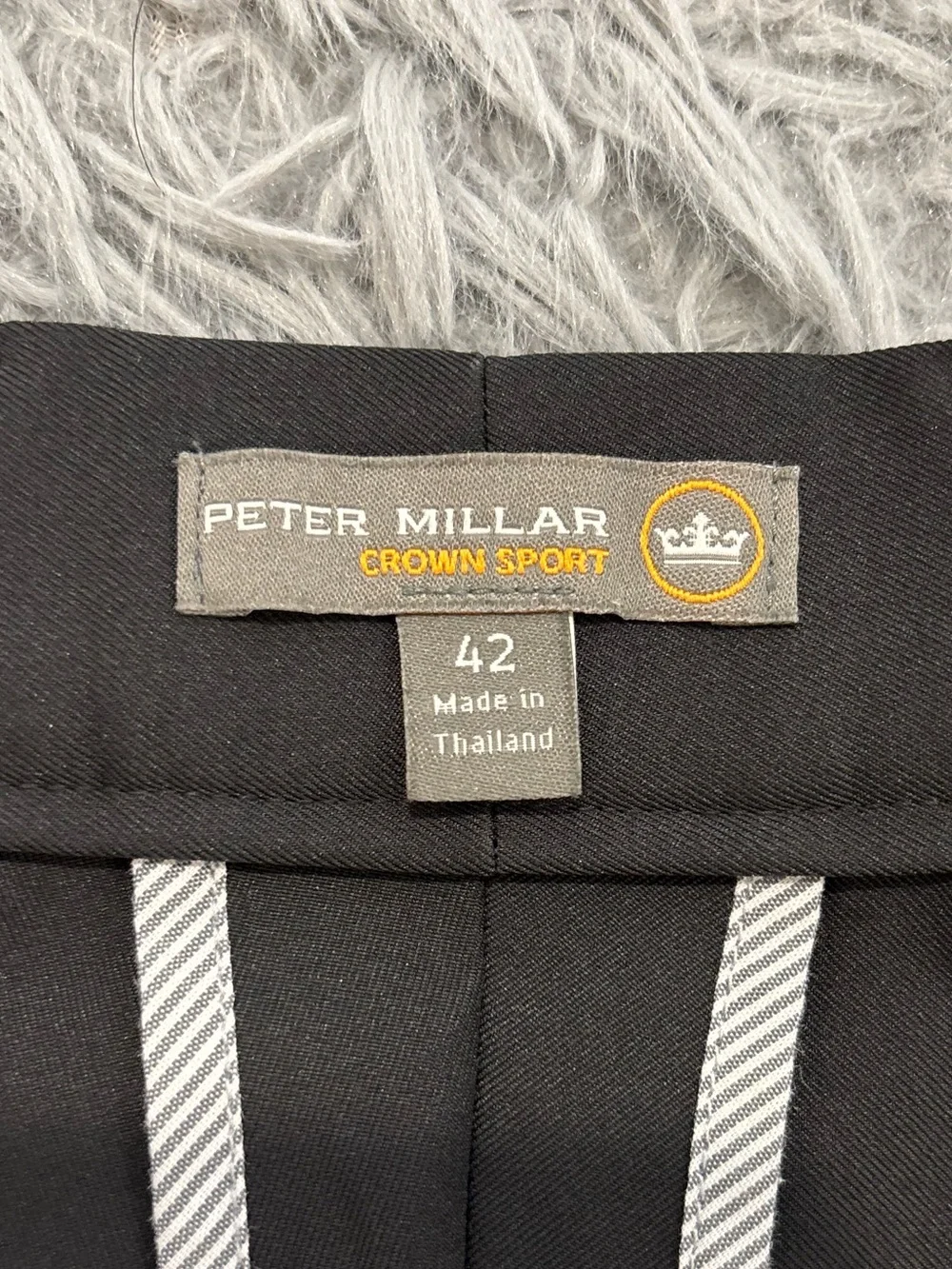 Peter Millar Crown Sport Men Black Chino Classic Shorts Size 42 Golf Performance